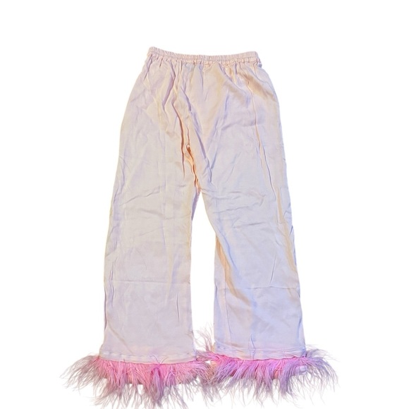 Sleeper Pink Feather-Trim Pajama Set - Picture 5 of 10